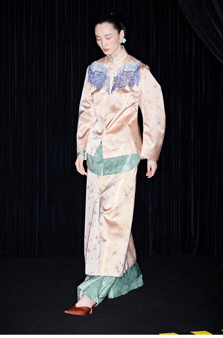 M essential Mackay designer brand Sea Cliff Tassel Beaded Shirt - plain.