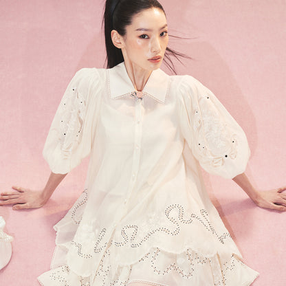 FAME rococo embroidered beaded top - KHADIJA