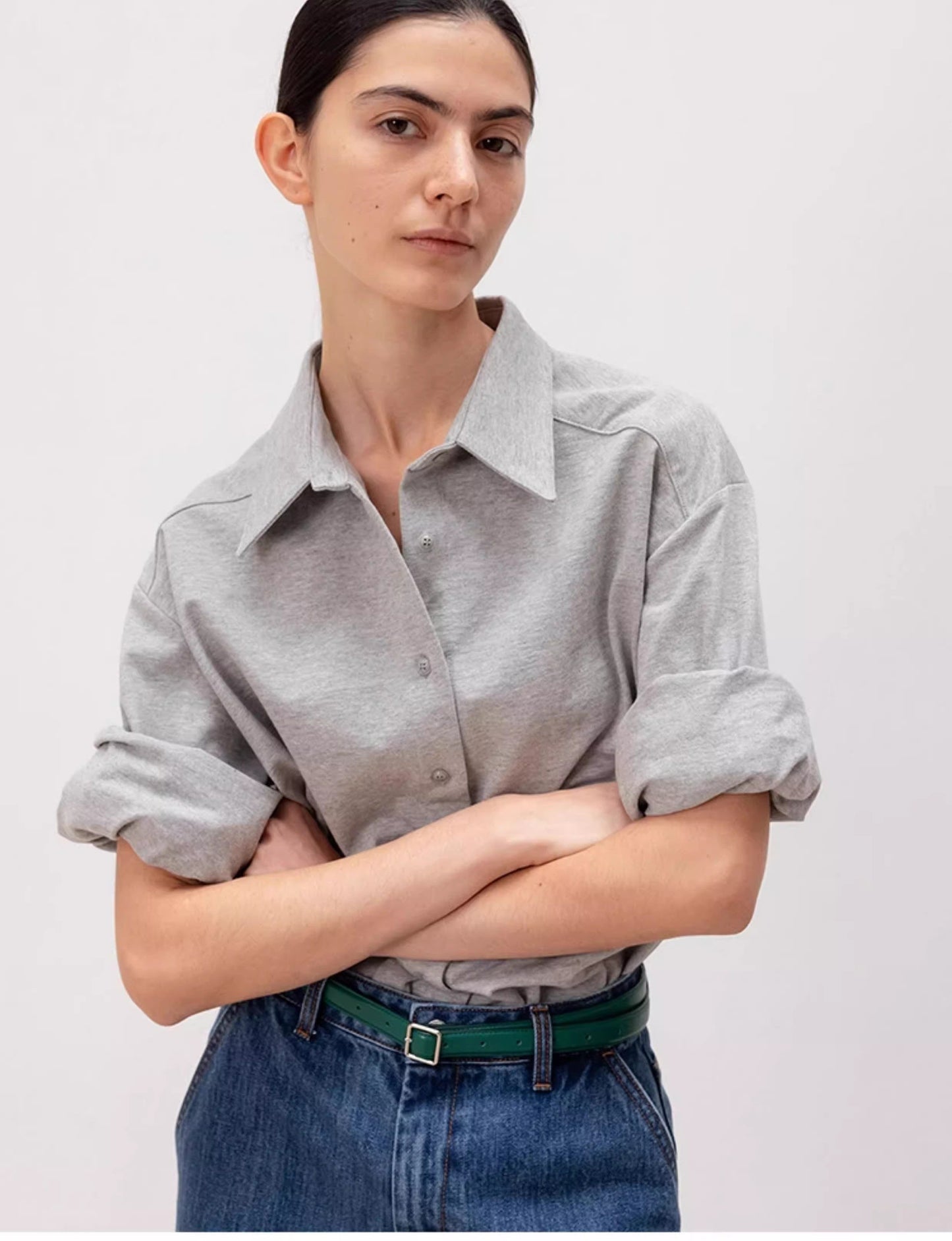 Nothing Written long short sleeve t-shirt cotton shirt-IVY!