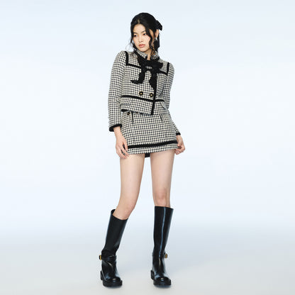FAME Classic Gray Houndstooth short coat - NOVA