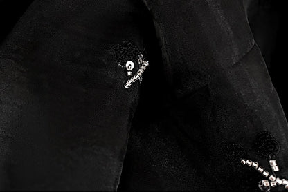 HECO  New Chinese Embroidered V-Neck Puff Sleeve Dress - CORAINE.