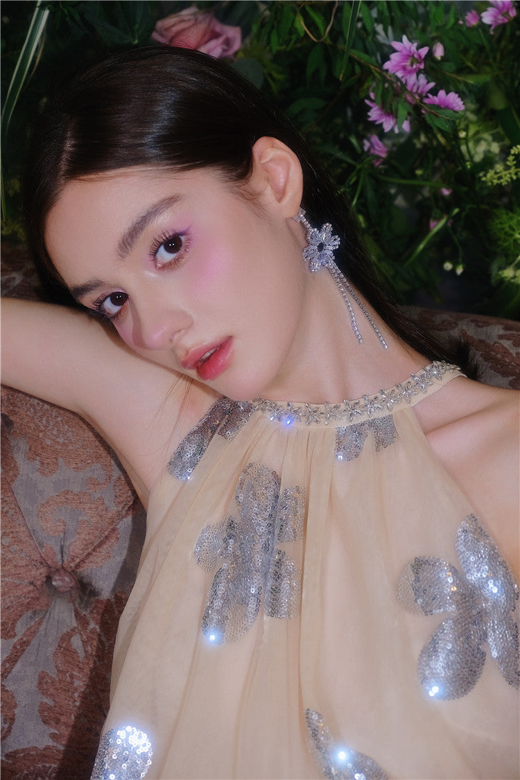 Wardrobes by Chen Luxury Diamond Zircon Light Sparkly Earrings-Deji