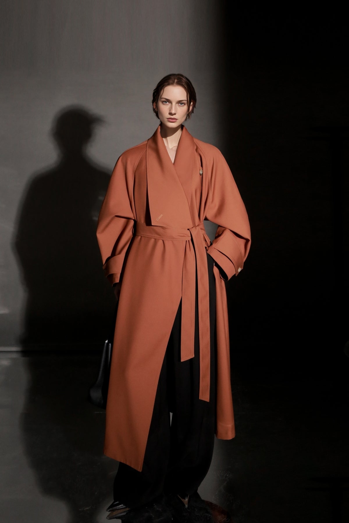 PIAOIN Haute Couture Large-lapel Silhouette Trench Coat Jacket -BECK