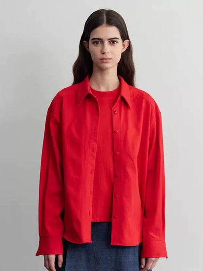 Low classic long sleeve shirt women's summer 2025 new design sense niche short sleeve t-shirt cotton shirt-IVY