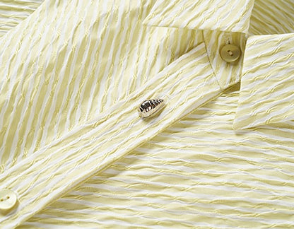COMME MOI  sleeveless striped short shirt - TIMOTHY.