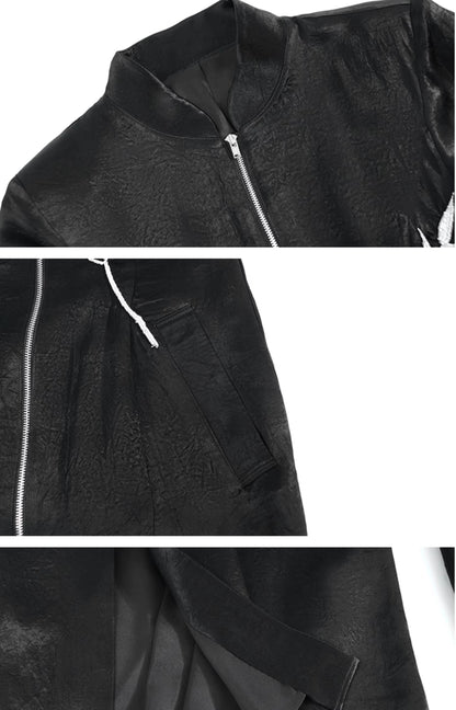 HECO 100% Acetate embroidered Stand-Up Collar black white Jacket Dress Women - king.