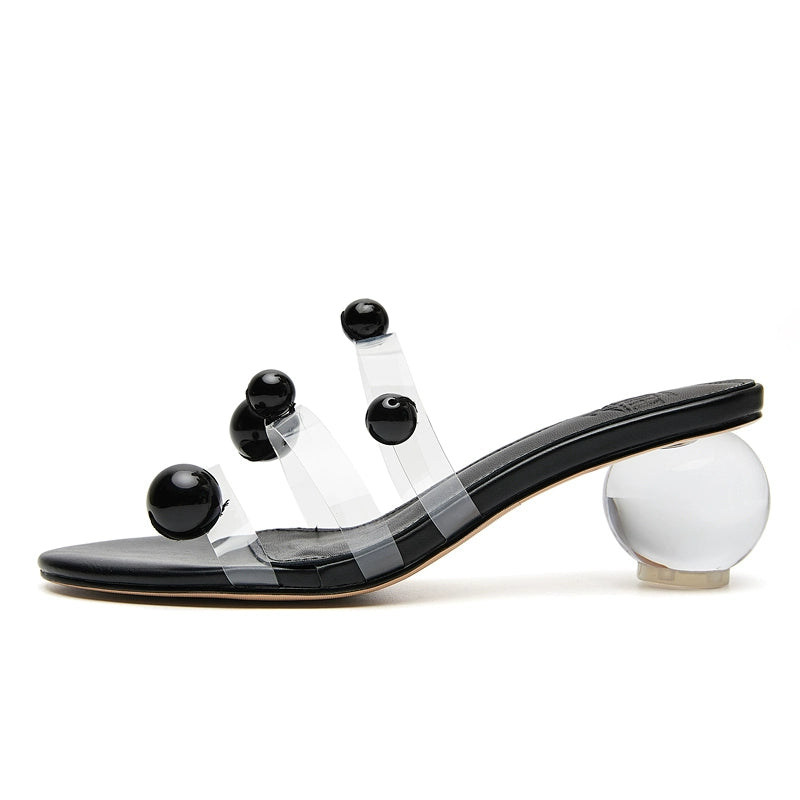 B-FEI Women's Shoes Transparent One-Strap Sandals-PLOH.