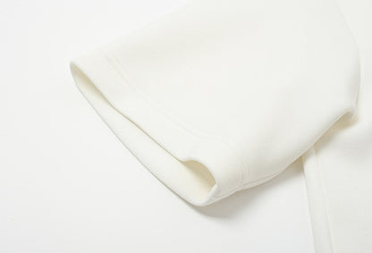 ZHUCHONGYUN White Loose Shoulder Short Sleeve T-Shirt--TSUYU.