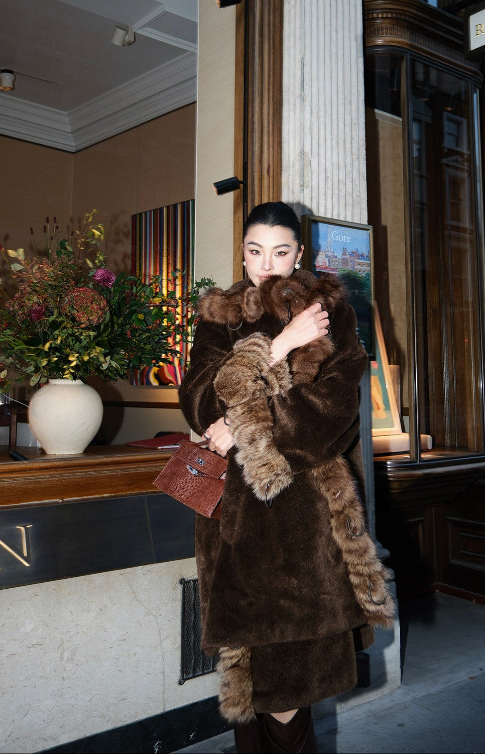 MEI SANGUAN HAZEL Handmade Vintage Brown Fur Coat- HAZEL