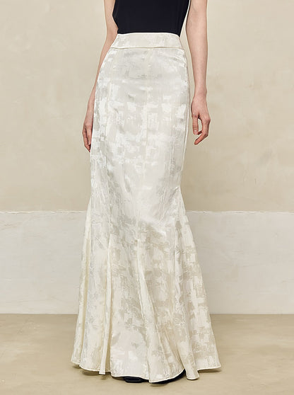 HECO Jacquard Fishtail High Waist Red Purple White Skirt Women - GRAVITY.