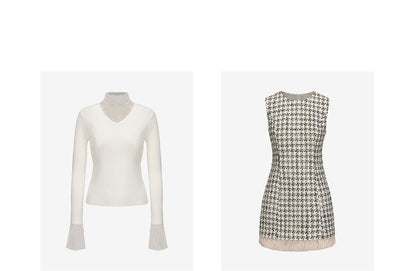 ATELIER MISS LU Hem Soft Yarn Slim Small Fragrance Dress - GRAN.