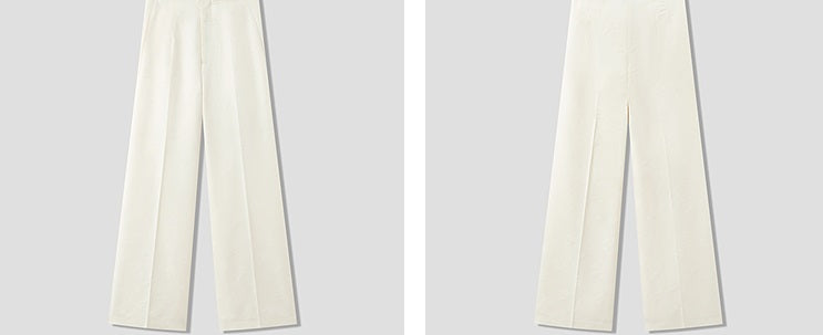 COMME MOI Lu Yan designer high-intelligence commuter silk wool jacquard wide-leg pants - BIEBER.