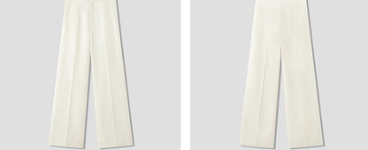 COMME MOI Lu Yan designer high-intelligence commuter silk wool jacquard wide-leg pants - BIEBER.