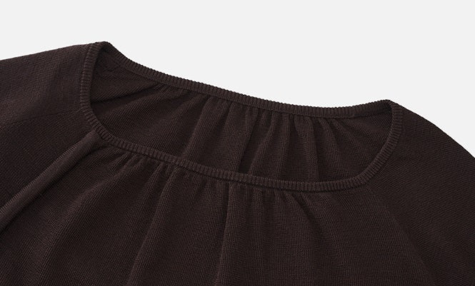 ZHUCHONGYUN irregular shirring loose knitted top--AIHARA.