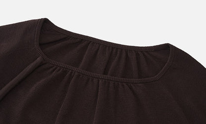 ZHUCHONGYUN irregular shirring loose knitted top--AIHARA.