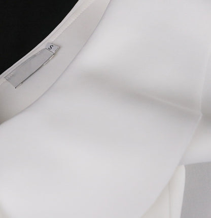 DOLLY Elegant White V-Neck Flying Ruffle Sleeve Slim Fit Long Goddess Dress-CLAUDIA