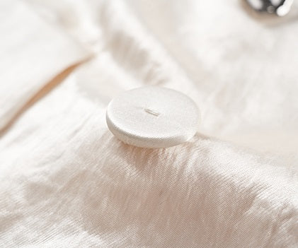 COMME MOI Lv Yan designer summer women's acetate luster commuter straight suit - WILLOW .