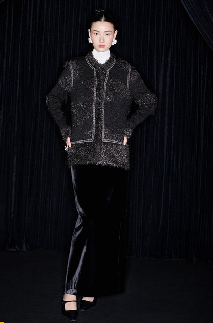 M essential Mackay designer Yingyun knitted copper-beaded woollen cardigan - zain.