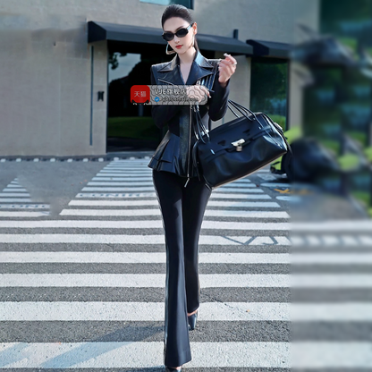 VJE  Jacket Flared Pants Two-Piece Suit set - FED.