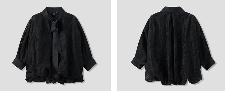 COMME MOI women's V-neck silk embroidered blouse top - TAMAR.