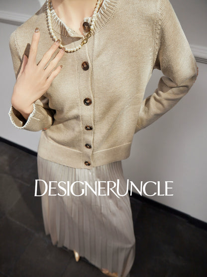 DGU "Twilight" khaki knitted sweate women's fur versatile slimming top - Carla.