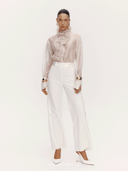 ATELIER MISS LU  Waist Two-Wear Design High-waisted wide-leg pants - CHERUBIM.