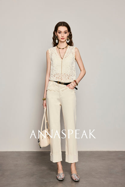 ANNASPEAK versatile chenille velvet lace custom lace dress vest-MAC.