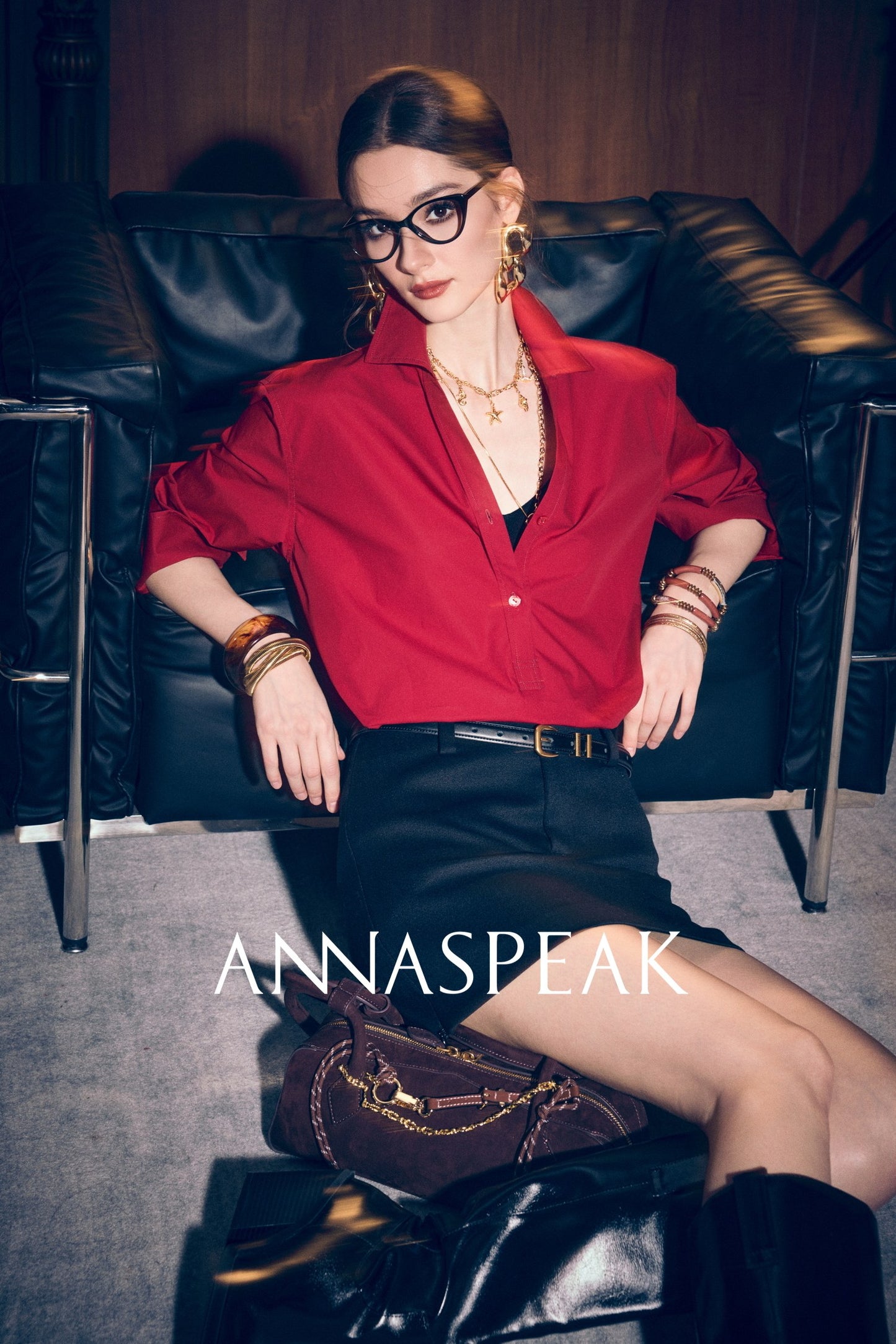 ANNASPEAK wool minimalist side zipper A-skirt-NIRA.