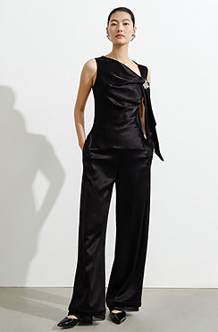 COMME MOI women's double-faced satin sleeveless vest top - SADIE.