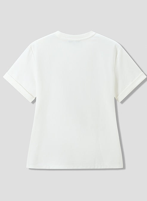 COMME MOI Commuter Slit crew neck white T-Shirt - TARE.
