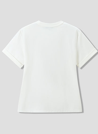 COMME MOI Commuter Slit crew neck white T-Shirt - TARE.