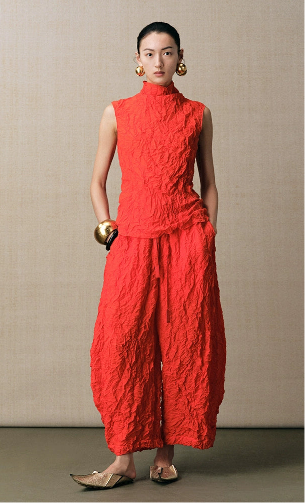 ZHUCHONGYUN bright and wrinkled sleeveless turtleneck top--KANEKI.