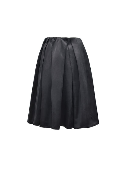M essential Mackay designer Morley Flat Lace-up backless top pleated black skirt - Sidd.