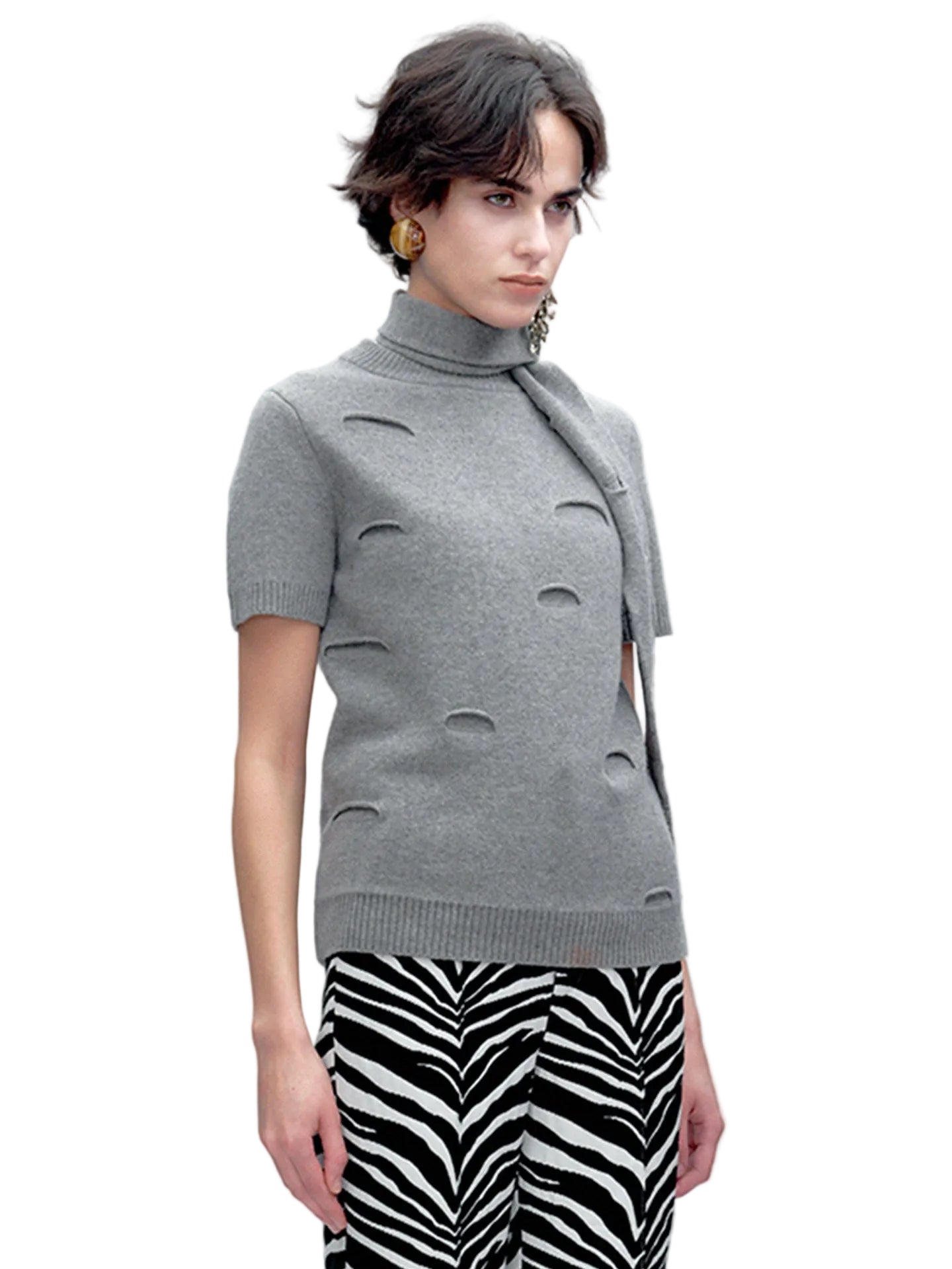 JACQUES WEI Short-Sleeve Knit Top - JANA