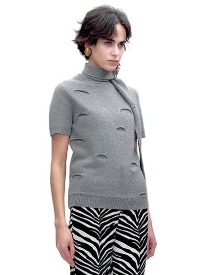 JACQUES WEI Short-Sleeve Knit Top - JANA