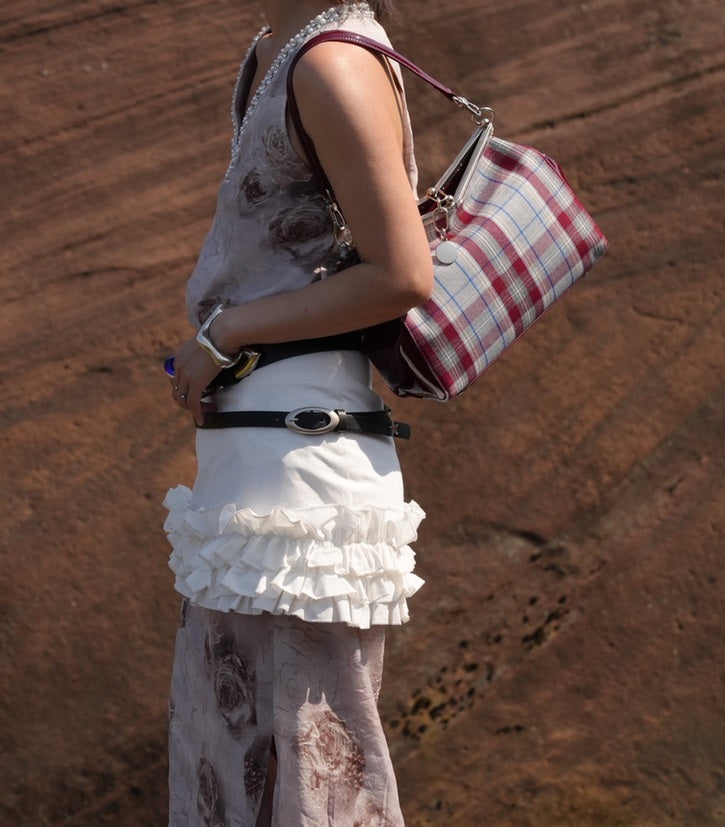 IUBALLET Steam Code Plaid Underarm Vintage Style Commuter Bag - ACHING.