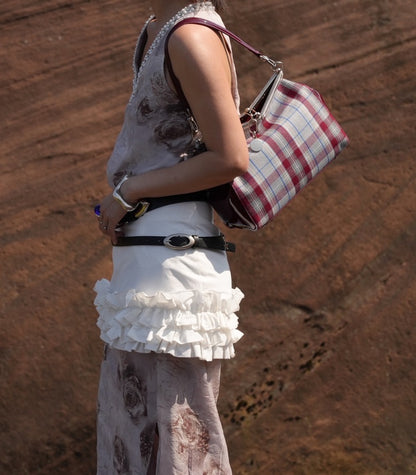 IUBALLET Steam Code Plaid Underarm Vintage Style Commuter Bag - ACHING.