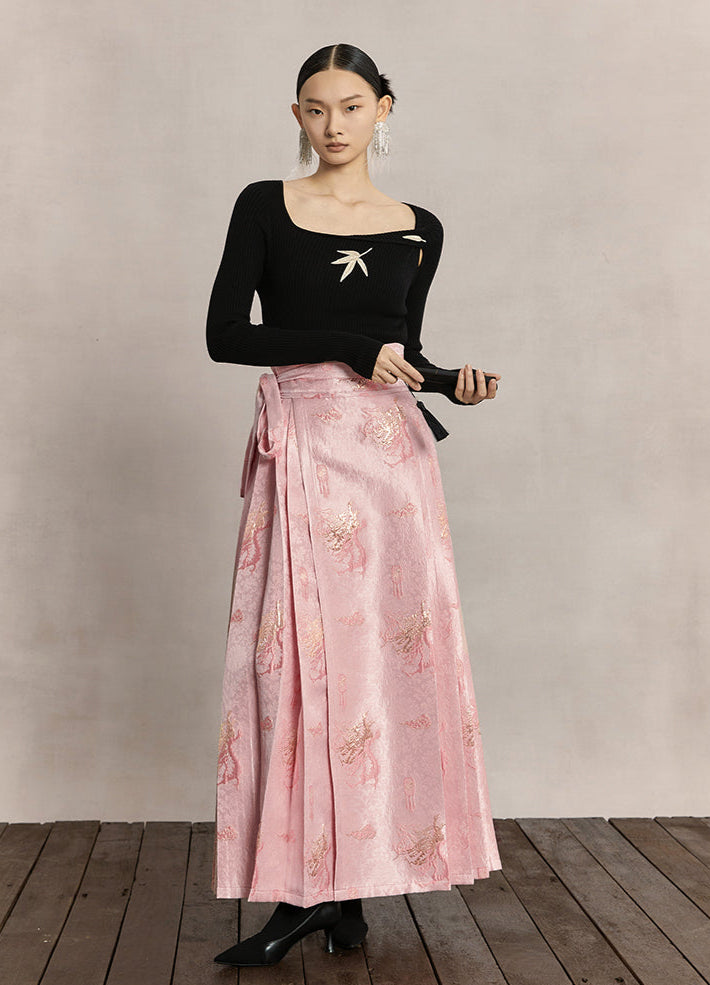 HECO dragon weaving golden high-waisted skirt women - praise.