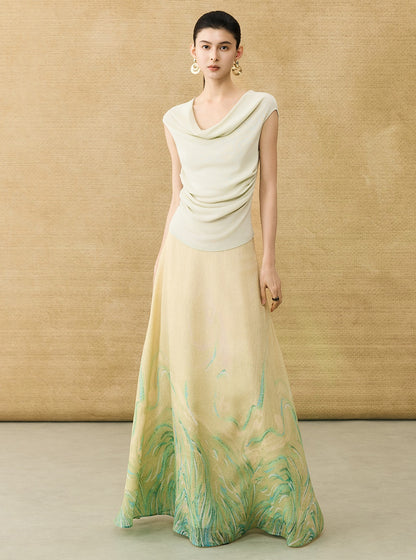 HECO Chinese style swing collar sleeveless knitted sweater T-shirt - HEART.