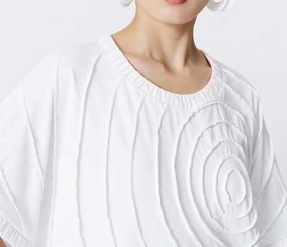 ZHUCHONGYUN Three-Dimensional Loose Dropped Shoulder Crew Neck T-Shirt-AKIRA.