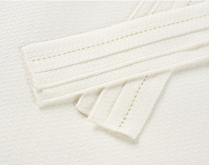 COMME MOI Lu Yan designer's new women's commuter collarless silk wool streamer suit - MARTHA.