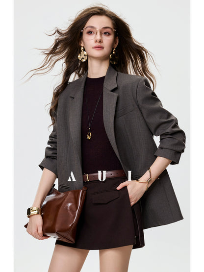 AUI short sleeved knitted sweater base shirt - JUNE.