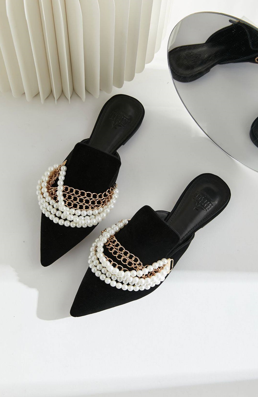B-FEI pearl mules elegant single shoes-HUDS.