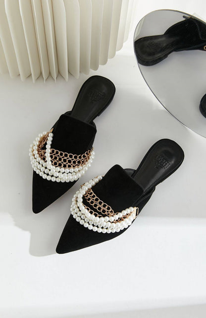 B-FEI pearl mules elegant single shoes-HUDS.