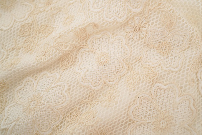 HECO Chinese style short-sleeved embossed flower summer cut-out short dress- TEMIRO.