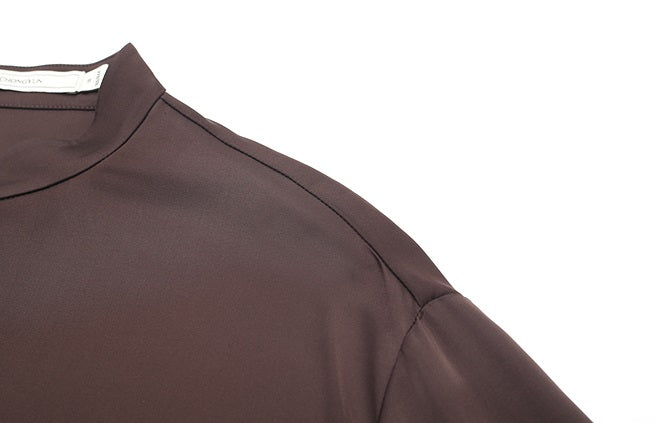 ZHUCHONGYUN Dragon Pattern Embroidery Lace-up Collar Shirt--AKEMI.