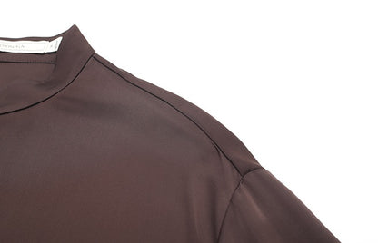 ZHUCHONGYUN Dragon Pattern Embroidery Lace-up Collar Shirt--AKEMI.