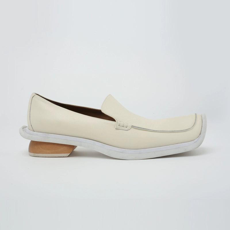 ZHUCHONGYUN square-toed low-heeled cowhide loafers-VAPOTI.