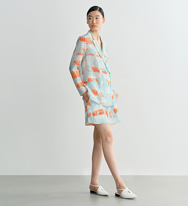 COMME MOI Lv Yan designer summer fashion casual resort style printed shorts - AMELIA.