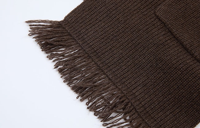 ZHUCHONGYUN  Fringe Loose Drop Shoulder Pit Strip Knitted Jacket--YAKI.